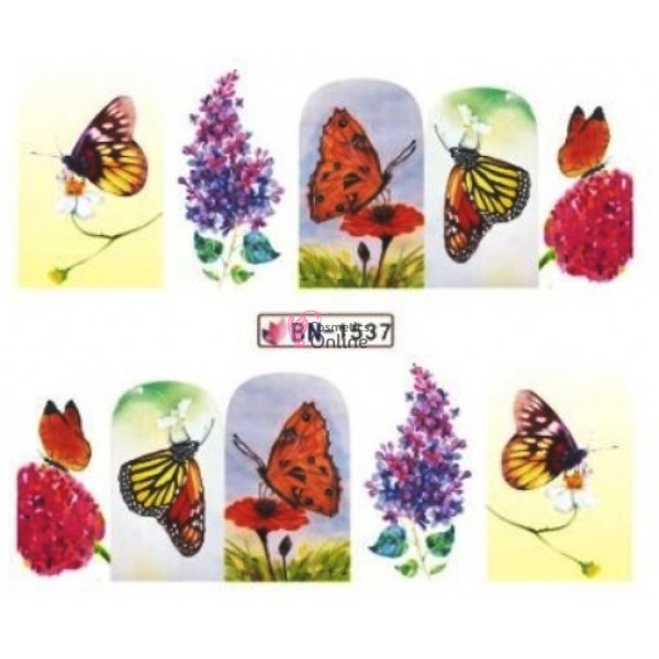 Stickere cu Apa pentru unghii cod BN1537 Fluturasi